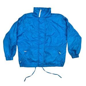 Powderhorn USA Ski Windbreaker Blue Nylon 80s Womens 8